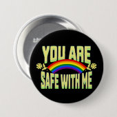 SIE SIND SICHER MIT MIR LGBTQ Rainbow Prix Button (Vorne & Hinten)