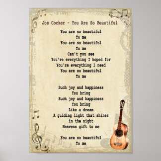 Sie sind so schön Song Lyrik Vintag Print Poster