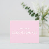 Sie sind spektakulär, cool fuchsienfarben, hellros postkarte (Stehend Vorderseite)