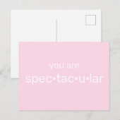 Sie sind spektakulär, cool fuchsienfarben, hellros postkarte (Vorne/Hinten)
