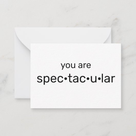 Sie sind spektakulär, cool Schwarz-weiß Mitteilungskarte (Vorderseite)