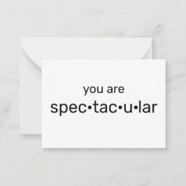 Sie sind spektakulär, cool Schwarz-weiß Mitteilungskarte