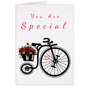 Sie sind Spezialkarte mit romantischen Blume Bike