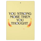 Sie sind stärker als Sie denken - elegantes Gold M Klemmbrett (Rückseite)