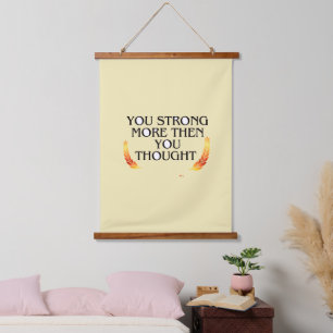 Sie sind stärker als Sie denken - elegantes Gold M Wandteppich Mit Holzrahmen