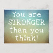 Sie sind stärker als Sie denken positives Sprichwo Postkarte (Vorderseite)