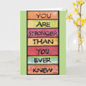 Sie sind stärker - Motivierend Inspirationskunst Karte (Gelbe Blume)