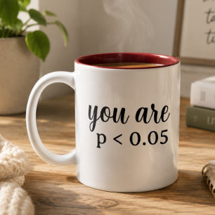 Sie sind statistisch signifikant P < 0,05 Zweifarbige Tasse