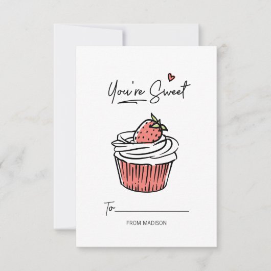 Sie sind süße Cupcake Kinder Klasse Valentine Card Einladung (Vorderseite)