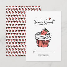 Sie sind süße Cupcake Kinder Klasse Valentine Card