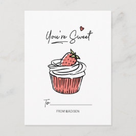 Sie sind süße Cupcake-Klasse Valentine Postkarte