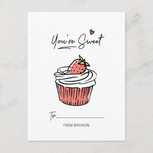 Sie sind süße Cupcake-Klasse Valentine Postkarte