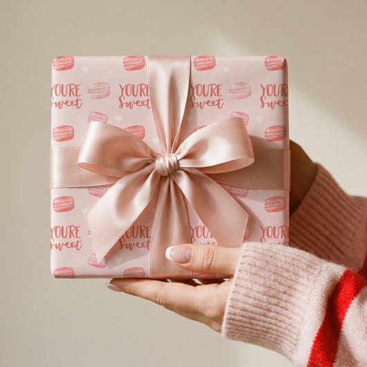 Sie sind süße Happy Valentine's Day Macaron Cookie Geschenkpapier