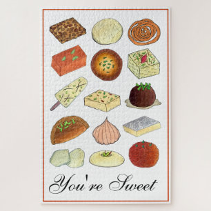 Sie sind süße indische Mithai Süßigkeiten Confecti Puzzle