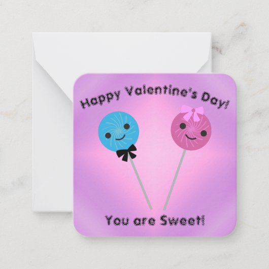 Sie sind süße Niedliche Lollipops Valentine Mitteilungskarte (Vorderseite)