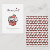 Sie sind Sweet Cupcake Klasse Valentine Card 100p Mitteilungskarte (Vorne/Hinten)
