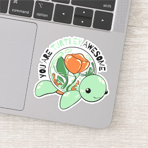 Sie sind Turtley Phantastische Blume Sukkuline Tur Aufkleber