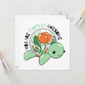 Sie sind Turtley Phantastische Blume Sukkuline Tur Karte (Vorderseite/Rückseite Beispiel)