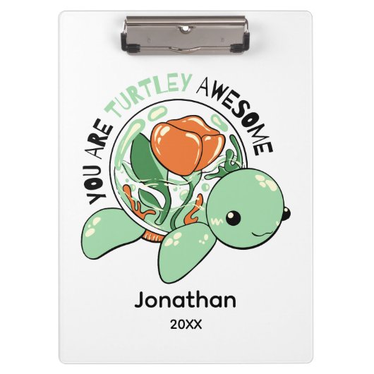 Sie sind Turtley Phantastische Blume Sukkuline Tur Klemmbrett (Vorderseite)