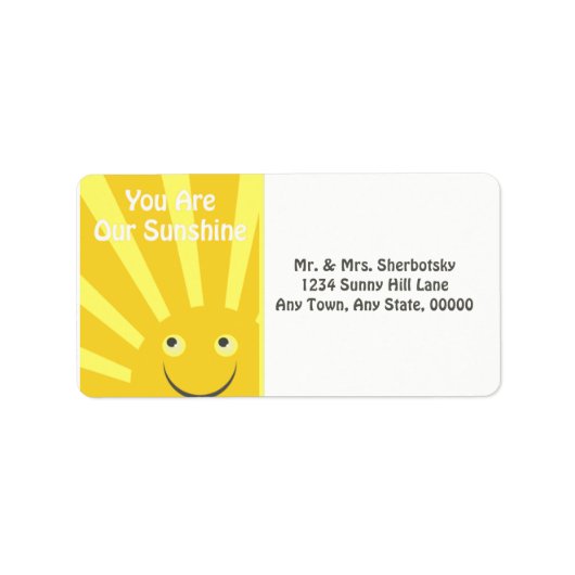 Sie sind unser Sonnenschein Adressaufkleber (Vorne)