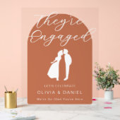 Sie sind verlobt Boho Neutral Acrylschild (Hochzeit)
