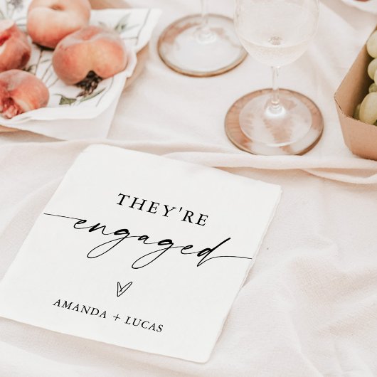 Sie sind Verlobt Napkins, eine moderne Engagement- Serviette