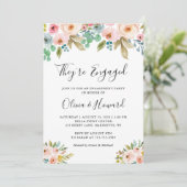 Sie sind Verlobte Watercolor Floral Engagement Par Einladung (Stehend Vorderseite)