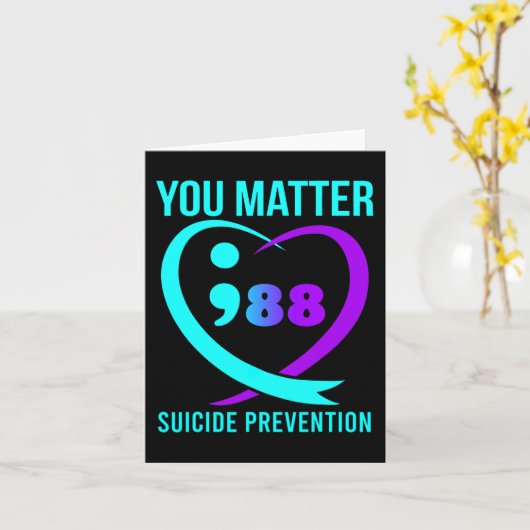 Sie sind wichtig 988 Suizidprävention Bewusstsein Karte (Gelbe Blume)