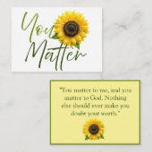 Sie sind wichtig für Sonnenblumen und ermutigende  Mitteilungskarte (Vorne/Hinten)