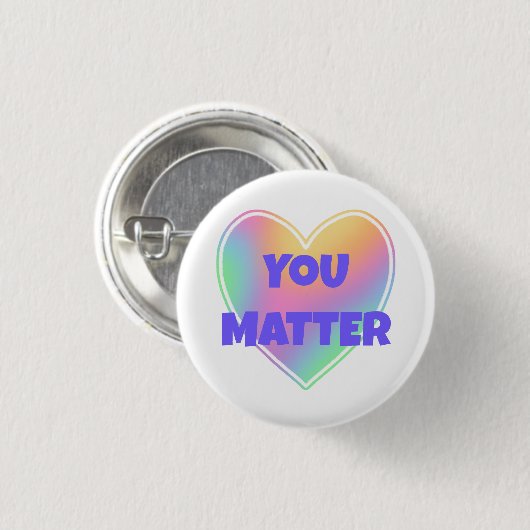 Sie sind wichtig Pastel Rainbow Heart Button (Vorne & Hinten)