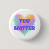 Sie sind wichtig Pastel Rainbow Heart Button (Vorderseite)