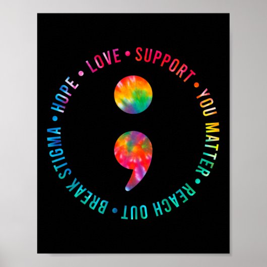 Sie sind wichtig Semicolon Suizidprävention Bewuss Poster (Vorne)