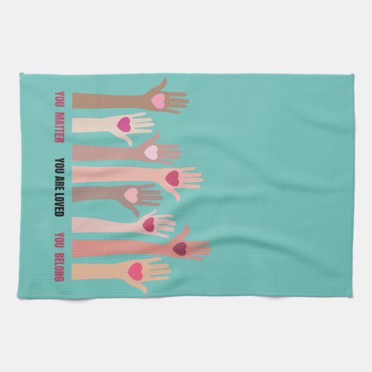 Sie sind wichtig und lieben Affirmation Geschirrtuch (Horizontal)