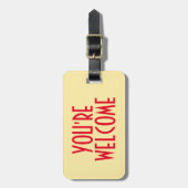 Sie sind Willkommen Gepäckanhänger mit Lederband (Vorderseite vertikal)