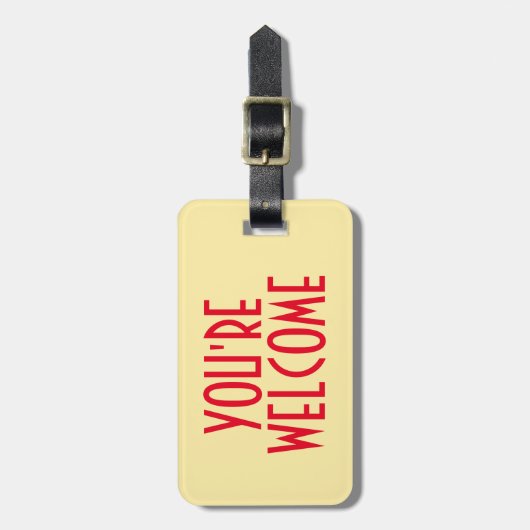 Sie sind Willkommen Gepäckanhänger mit Lederband (Vorderseite vertikal)