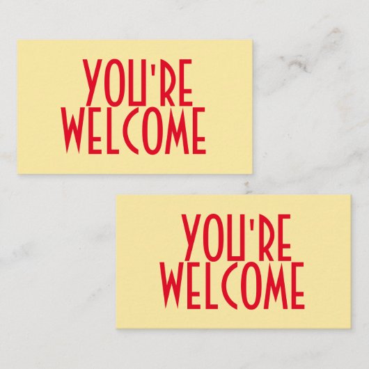 Sie sind willkommene Visitenkarten Visitenkarte (Vorne/Hinten)