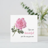 Sie sind wunderschön, nur so wie Sie sind und Rosa Karte (Stehend Vorderseite)