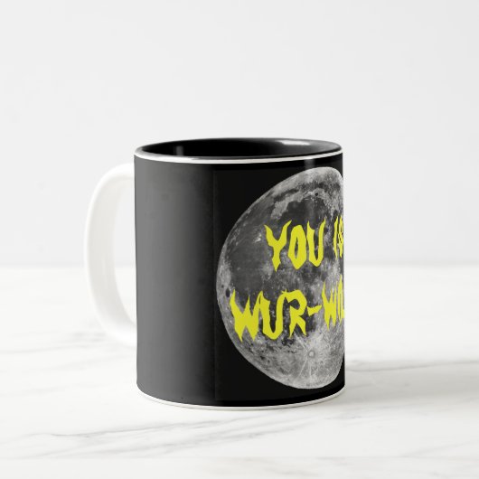 Sie sind Wur-wilf! Zweifarbige Tasse (Vorderseite Links)