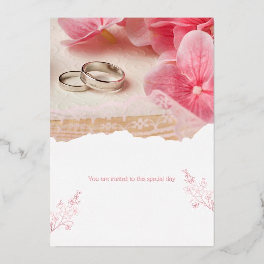 Sie sind zu diesem besonderen Tag eingeladen Folieneinladung (Vorderseite)