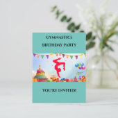 Sie sind zu einem Gymnastik-Party Personalisiert e Postkarte (Stehend Vorderseite)