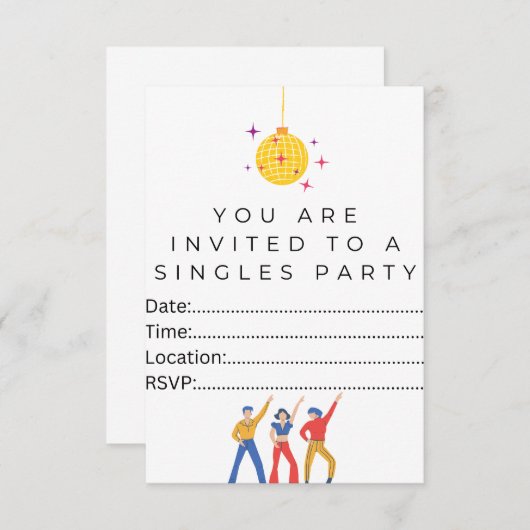 Sie sind zu einem Single-Party eingeladen Einladung (Vorne/Hinten)