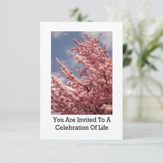 Sie sind zu einer Feier des Lebens Kirsche Einladung (Stehend Vorderseite)