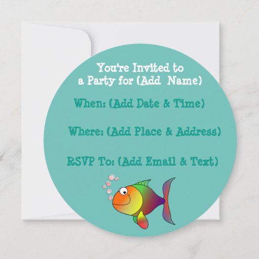 Sie sind zu einer Meerjungfrau-Party Einladung ein (Rückseite)