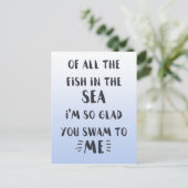 Sie sind zu mir geschwommen - Romantisches Zitat Postkarte (Stehend Vorderseite)