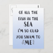 Sie sind zu mir geschwommen - Romantisches Zitat Postkarte (Vorne/Hinten)