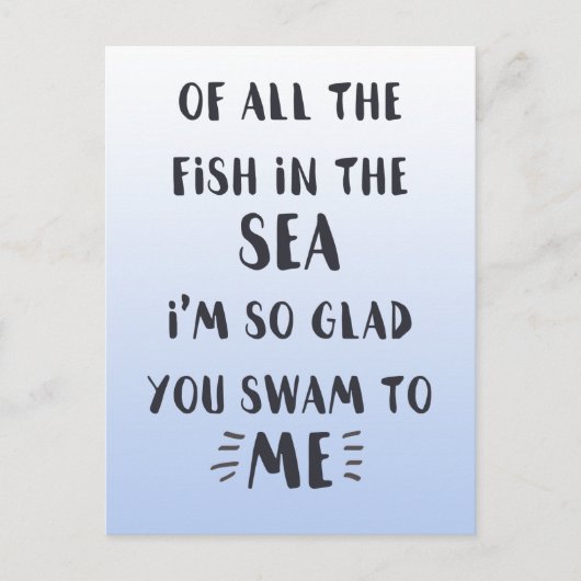 Sie sind zu mir geschwommen - Romantisches Zitat Postkarte (Vorderseite)