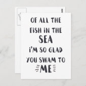 Sie sind zu mir geschwommen - Schwarz & Weiß Angeb Postkarte (Vorne/Hinten)