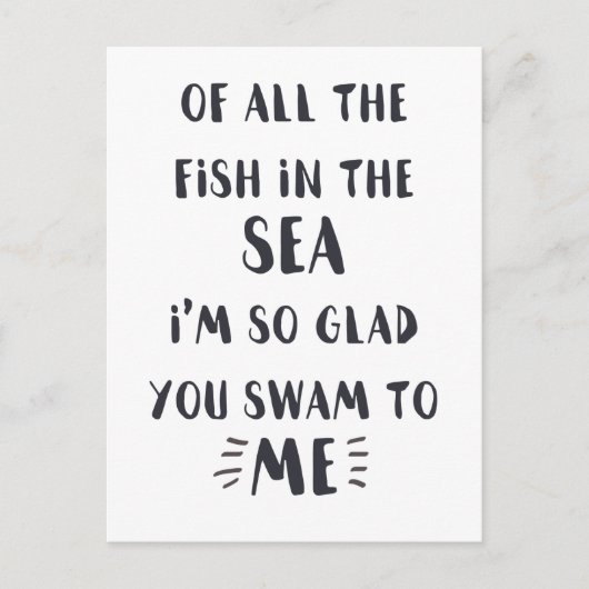 Sie sind zu mir geschwommen - Schwarz & Weiß Angeb Postkarte (Vorderseite)