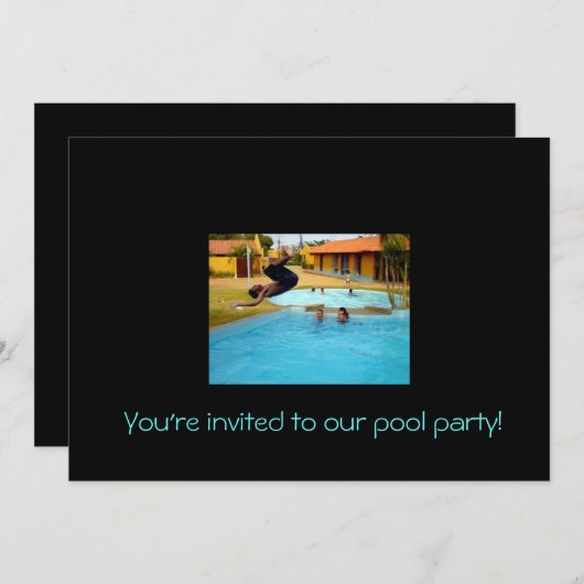 Sie sind zu unserem Pool-Party eingeladen! Einladung (Vorne/Hinten)