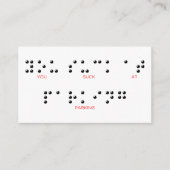 Sie Sind zum Kotzen am Parking Braille lustige Par Visitenkarte (Vorderseite)
